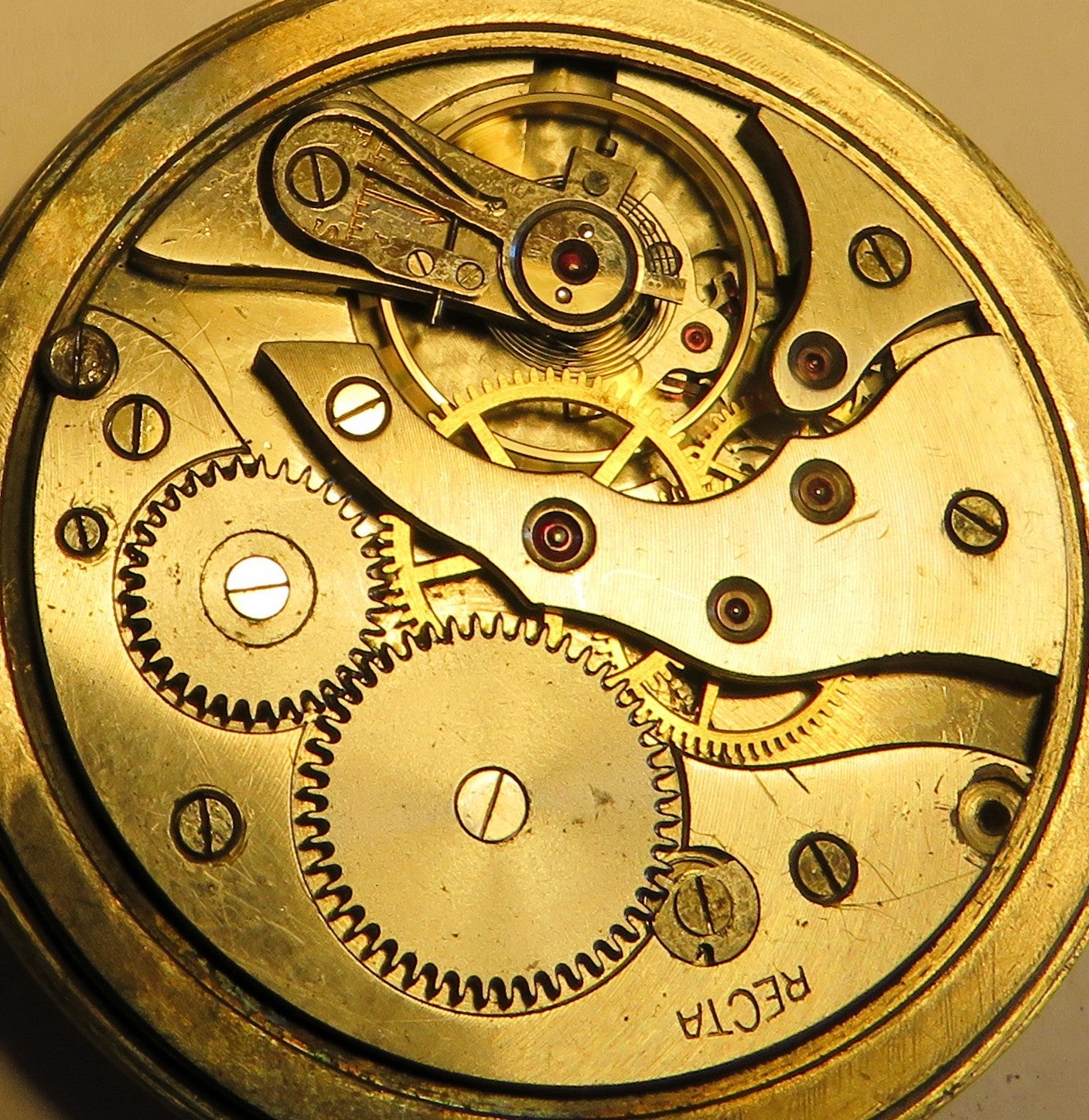 Recta D. H. DH Dienst Taschenuhr Wehrmacht Schwanenhals Feinregulage - Sammler - Uhren