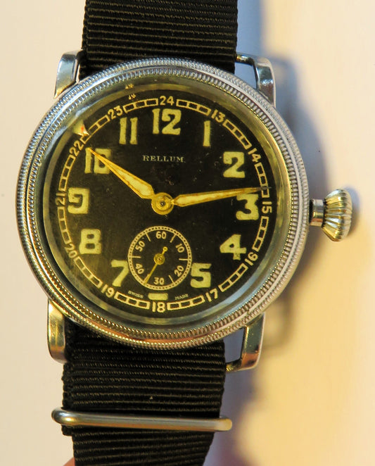 Rellum frühe Pfeilindex Fliegeruhr Reichsluftwaffe 1930 WK2 Militär WK WW 2 II - Sammler - Uhren