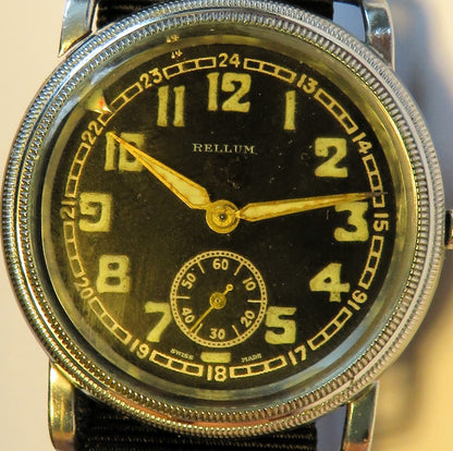 Rellum frühe Pfeilindex Fliegeruhr Reichsluftwaffe 1930 WK2 Militär WK WW 2 II - Sammler - Uhren