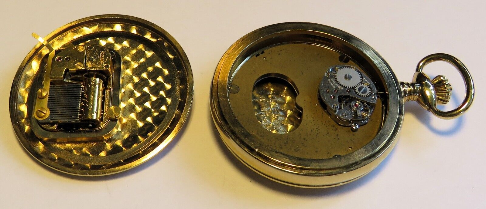 Reuge Swiss große - 50mm - Taschenuhr Musik Walzen Spielwerk Walzenspieluhr - Sammler - Uhren