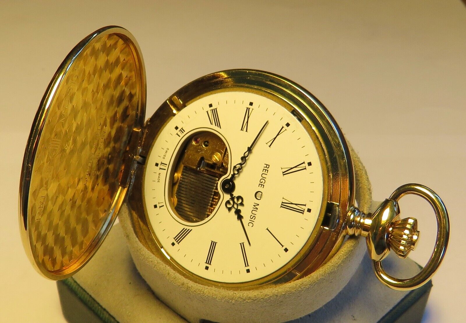 Reuge Swiss große - 50mm - Taschenuhr Musik Walzen Spielwerk Walzenspieluhr - Sammler - Uhren