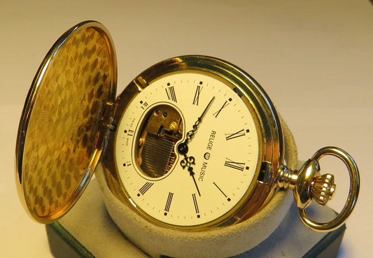 Reuge Swiss große - 50mm - Taschenuhr Musik Walzen Spielwerk Walzenspieluhr - Sammler - Uhren