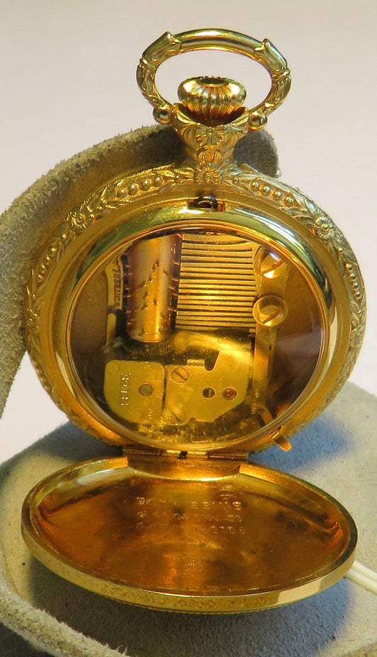 Reuge Swiss kleine Taschenuhr Musik Walzen Spielwerk Walzenspieluhr - Sammler - Uhren