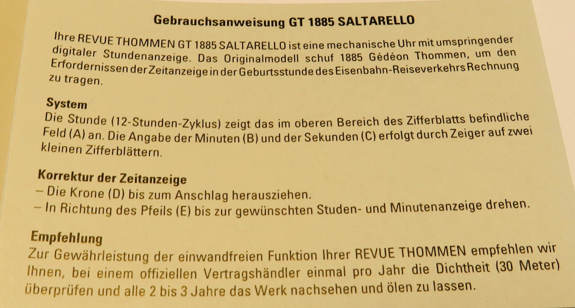 Revue Thommen Saltarello Regulator springende Sekunde Fullset OVP + Papiere - Sammler - Uhren