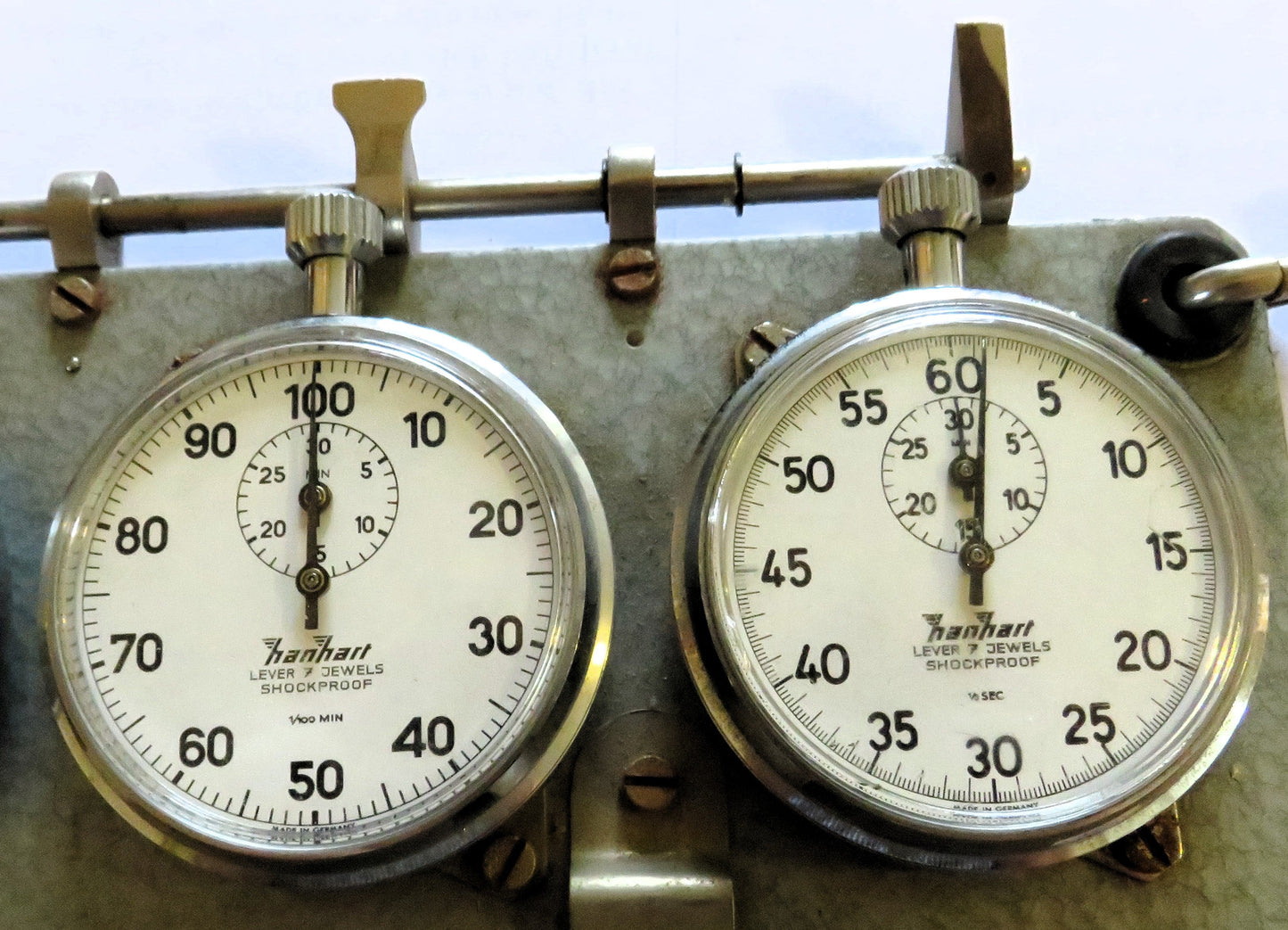 Robotimer Rallye orig. Hanhart Additionsstopper mit 5 Ersatzteilspendern und orig. Gurt - Sammler-Uhren