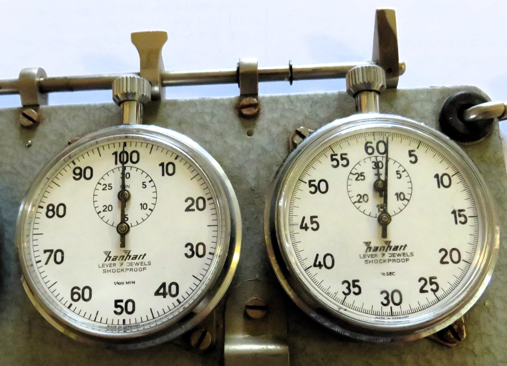 Robotimer Rallye orig. Hanhart Additionsstopper mit 5 Ersatzteilspendern und orig. Gurt - Sammler-Uhren