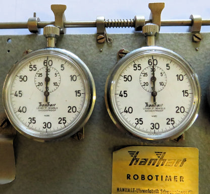 Robotimer Rallye orig. Hanhart Additionsstopper mit 5 Ersatzteilspendern und orig. Gurt - Sammler-Uhren