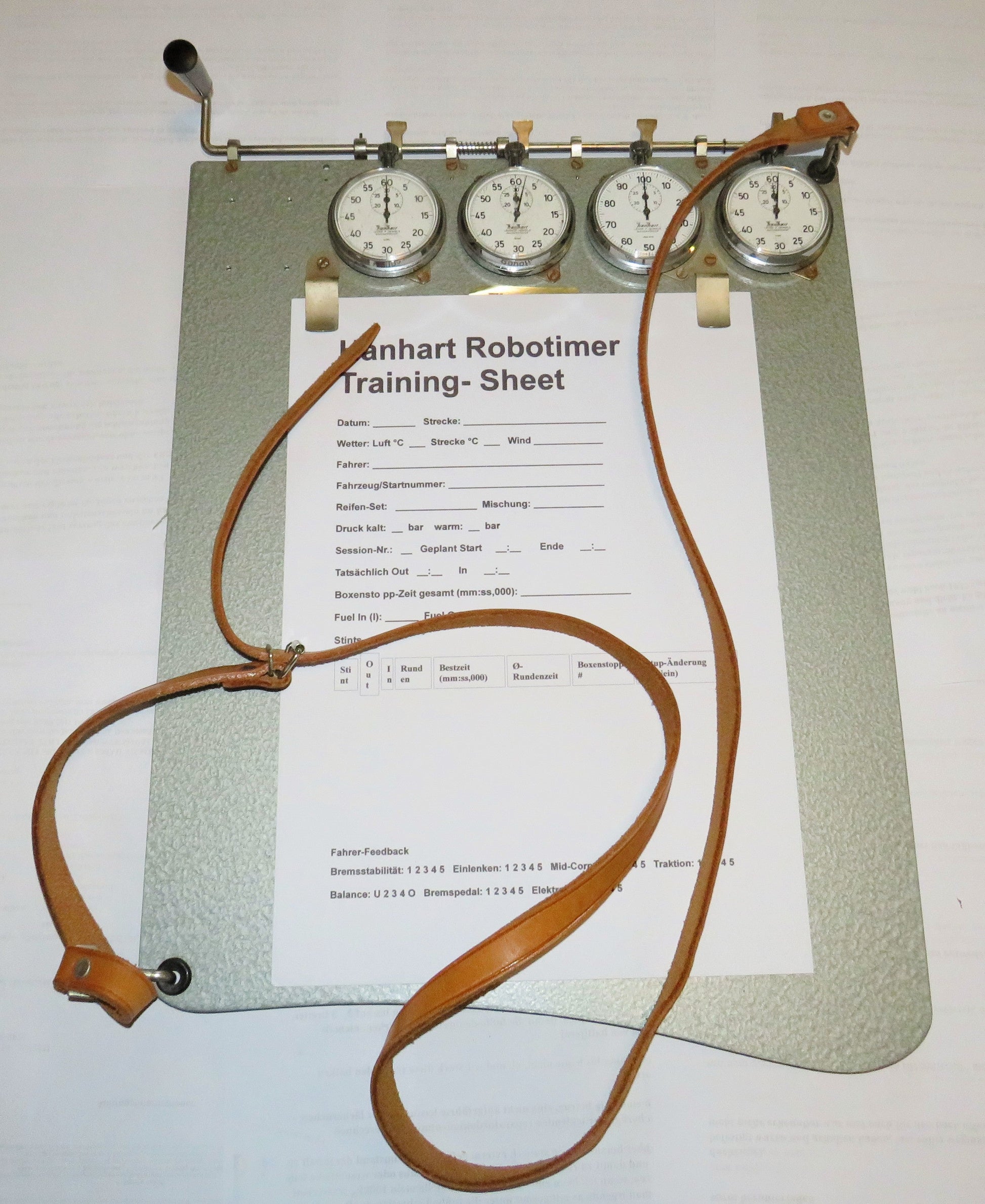Robotimer Rallye orig. Hanhart Additionsstopper mit 5 Ersatzteilspendern und orig. Gurt - Sammler-Uhren