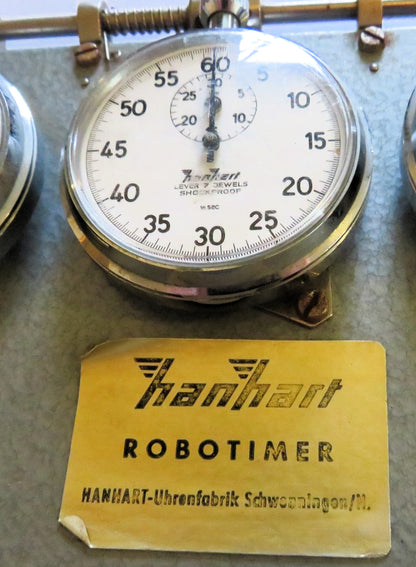 Robotimer Rallye orig. Hanhart Additionsstopper mit 5 Ersatzteilspendern und orig. Gurt - Sammler-Uhren