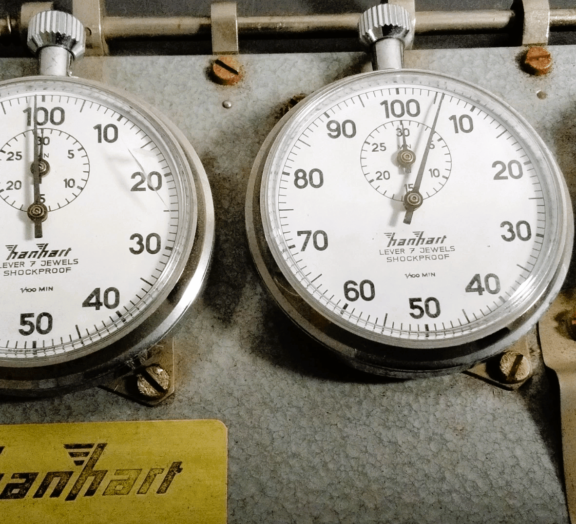 Robotimer Rallye orig. Hanhart Additionsstopper seltene 5 Stoppuhren orig. Gurt - Sammler - Uhren