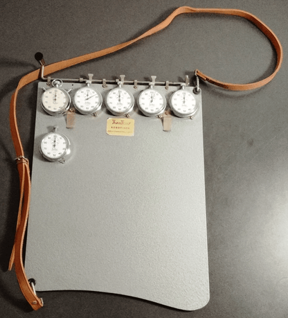 Robotimer Rallye orig. Hanhart Additionsstopper seltene 5 Stoppuhren orig. Gurt - Sammler - Uhren