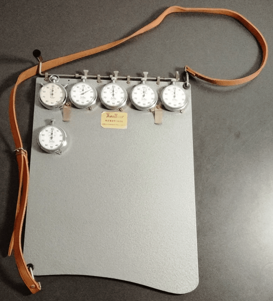 Robotimer Rallye orig. Hanhart Additionsstopper seltene 5 Stoppuhren orig. Gurt - Sammler - Uhren