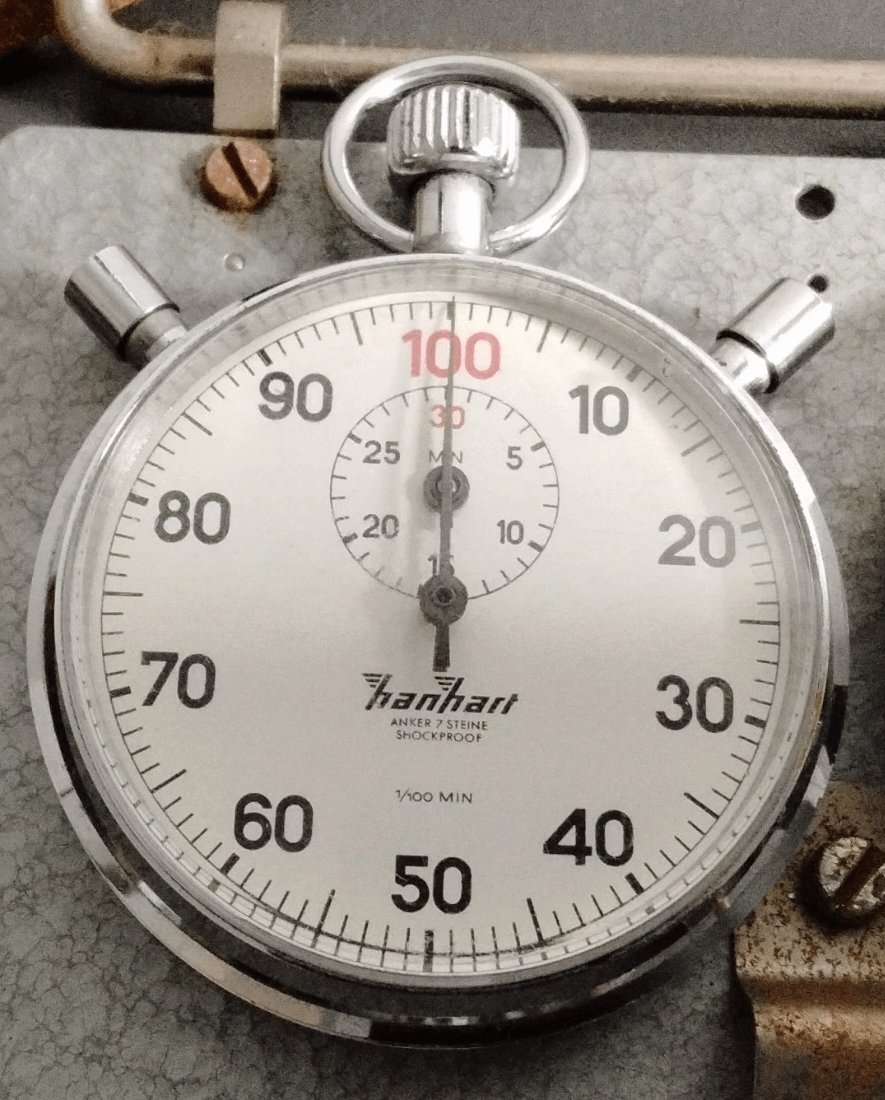 Robotimer Rallye orig. Hanhart Additionsstopper seltene 5 Stoppuhren orig. Gurt - Sammler - Uhren
