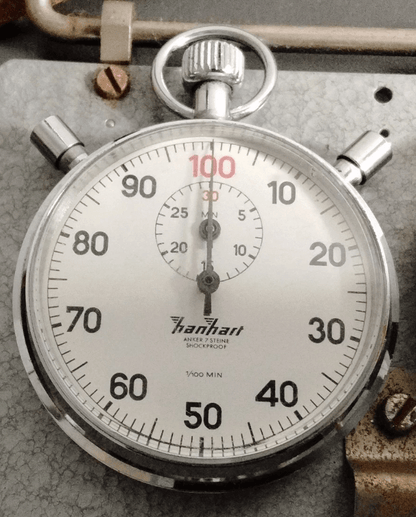 Robotimer Rallye orig. Hanhart Additionsstopper seltene 5 Stoppuhren orig. Gurt - Sammler - Uhren
