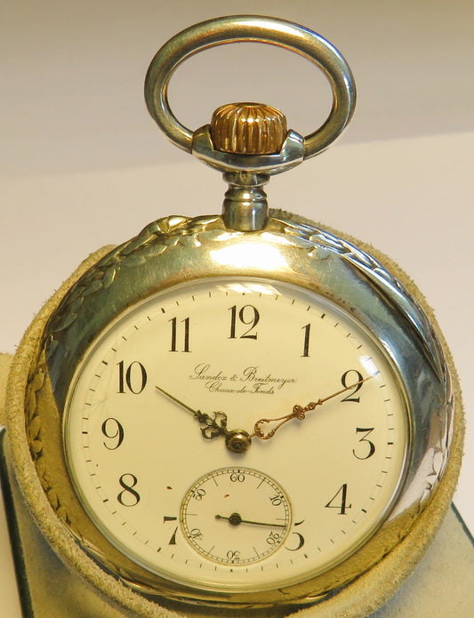 SANDOZ & BREITMEYER seltenste Lepine Schützenuhr "Tirol Federal Neuchatel 1898" - Sammler - Uhren