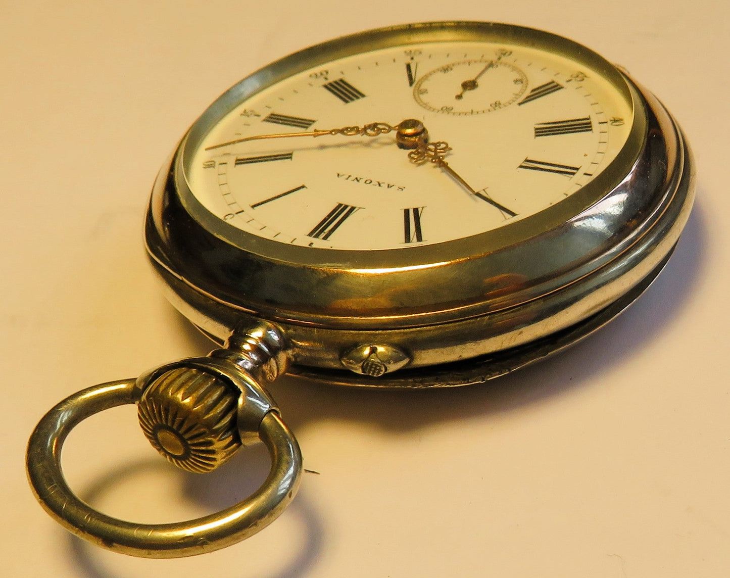 Saxonia Dresden Gruna Költzsch große 800 Silber Herren Taschenuhr ca. 1920 - Sammler - Uhren