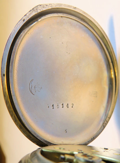 Saxonia Dresden Gruna Költzsch große 800 Silber Herren Taschenuhr ca. 1920 - Sammler - Uhren