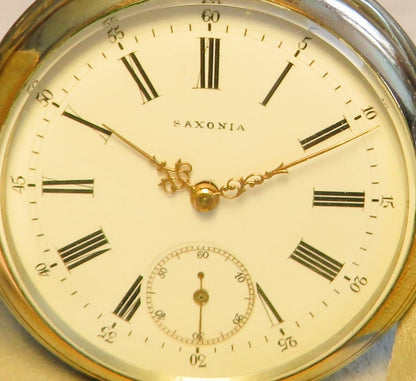 Saxonia Dresden Gruna Költzsch große 800 Silber Herren Taschenuhr ca. 1920 - Sammler - Uhren