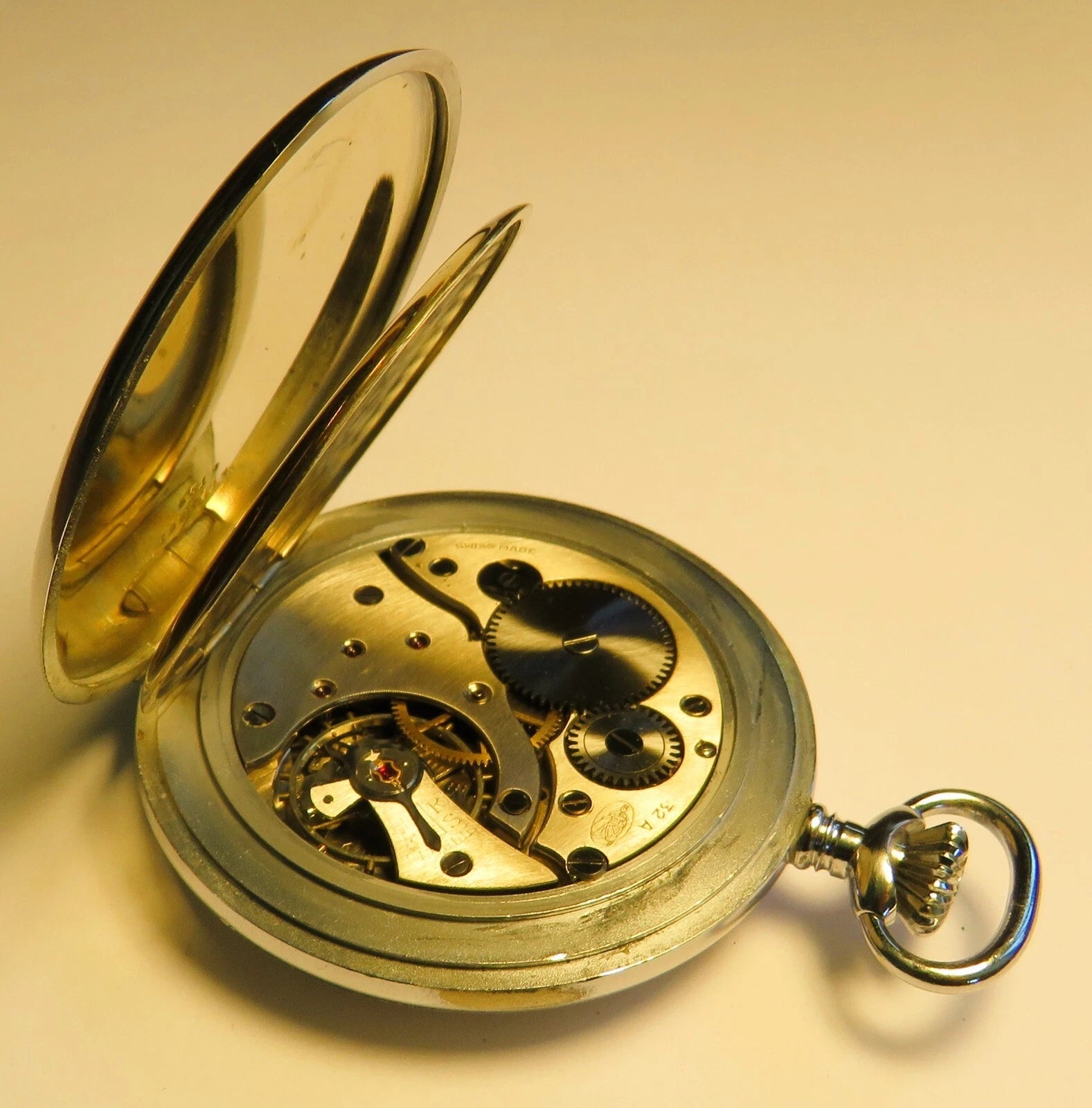 Saxonia Dresden Gruna Költzsch große Eisenbahneruhr ca. 1920 - Sammler - Uhren