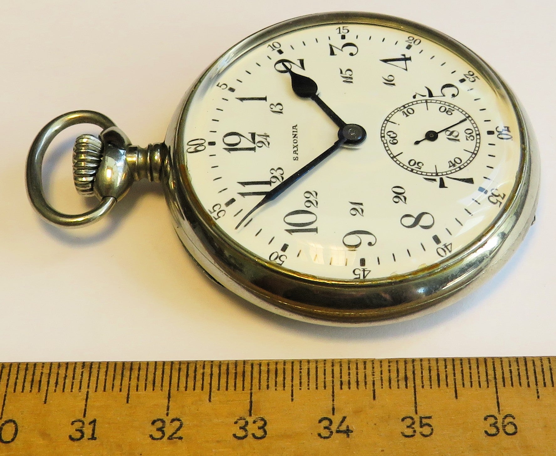 Saxonia Dresden Gruna Költzsch große Eisenbahneruhr ca. 1920 Junghans 33 b Werk - Sammler - Uhren