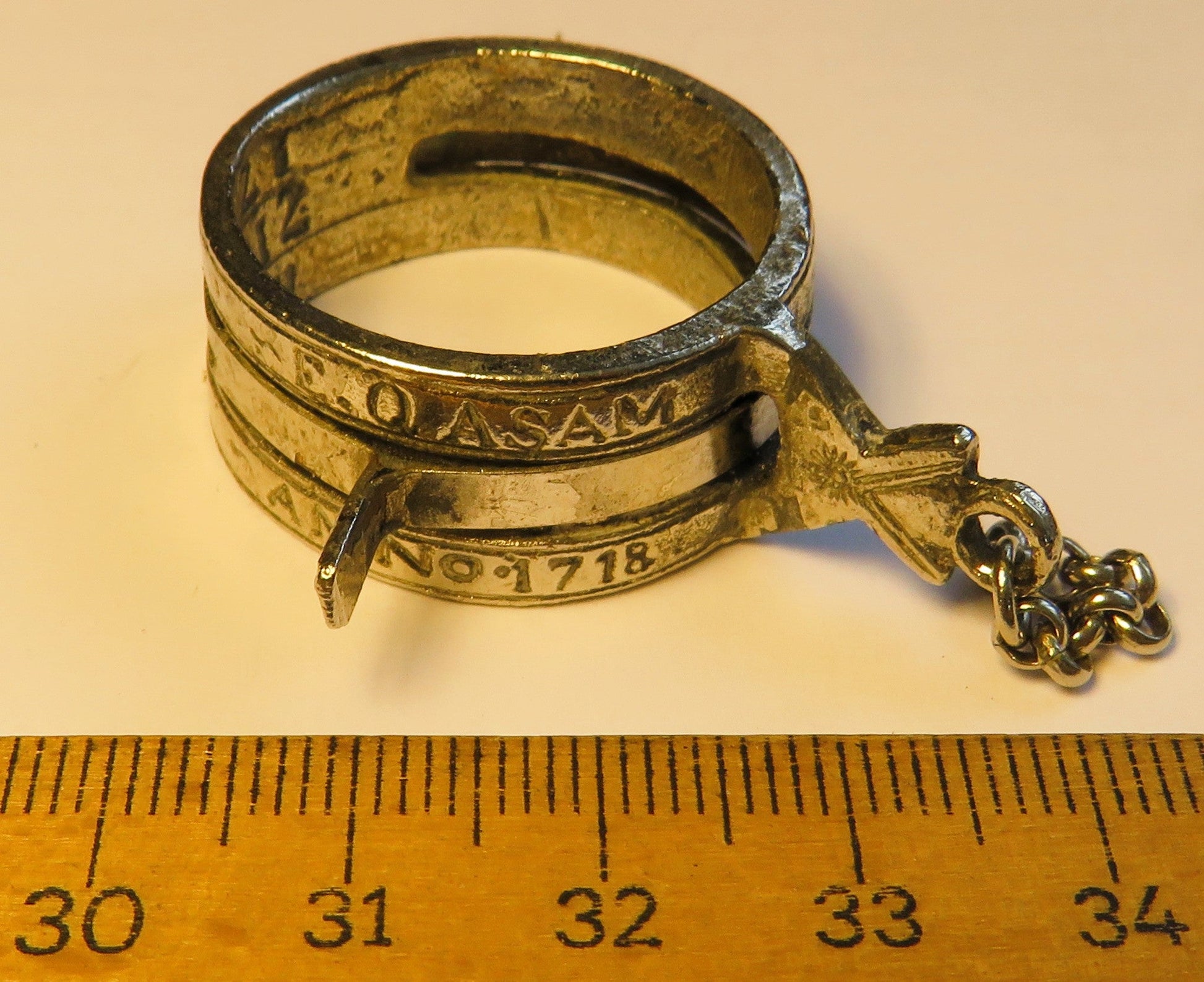 Seltene Bauern Ring Sonnenuhr E. Q. Asam 1718 funktionstüchtig antike Replika - Sammler - Uhren