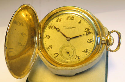 Seltenste Carl W. Höhnel Glashütte Taschenuhr Glashütter Bauart ca. 1930 - Sammler-Uhren