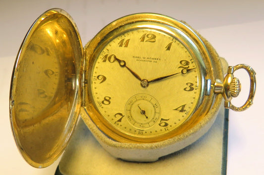 Seltenste Carl W. Höhnel Glashütte Taschenuhr Glashütter Bauart ca. 1930 - Sammler-Uhren
