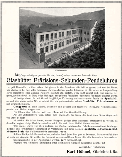Seltenste Carl W. Höhnel Glashütte Taschenuhr Glashütter Bauart ca. 1930 - Sammler-Uhren