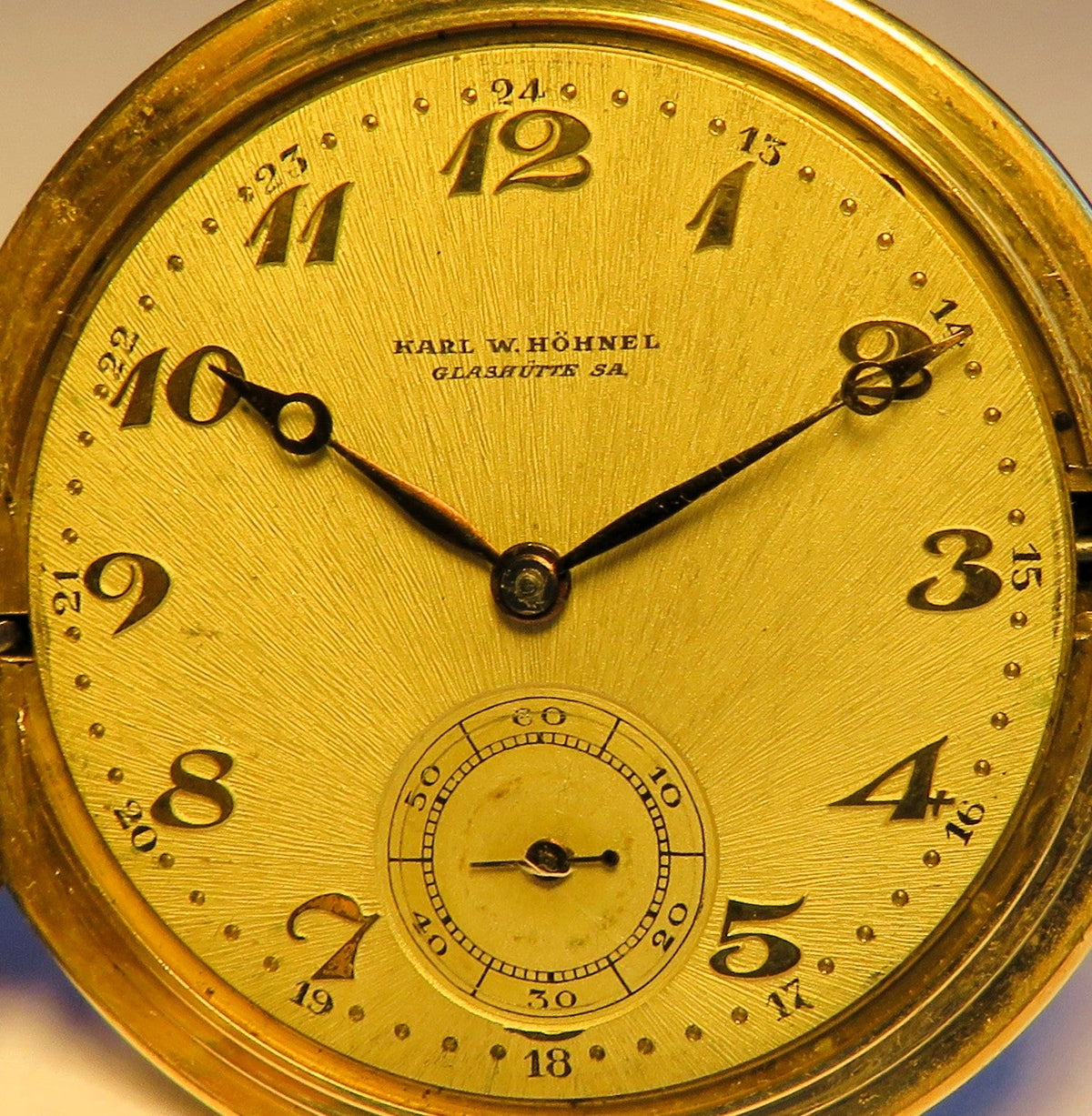 Seltenste Carl W. Höhnel Glashütte Taschenuhr Glashütter Bauart ca. 1930 - Sammler-Uhren