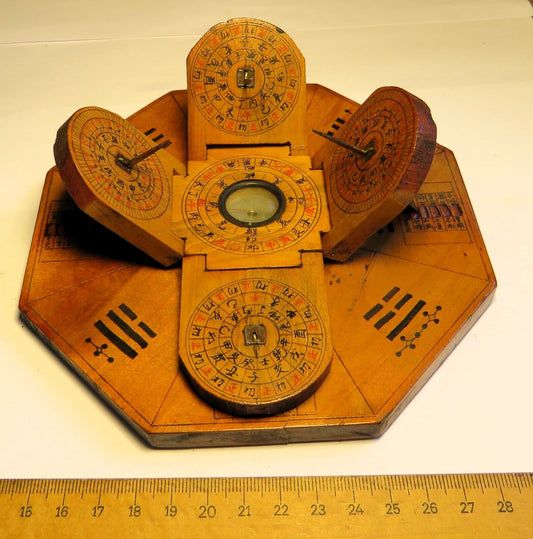 Seltenste chinesische Klapp Sonnenuhr Kompass Komplikationen ca. 1800 - 1900 - Sammler - Uhren
