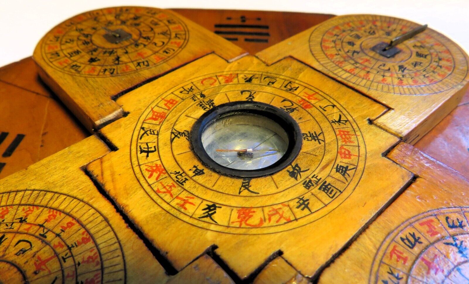 Seltenste chinesische Klapp Sonnenuhr Kompass Komplikationen ca. 1800 - 1900 - Sammler - Uhren