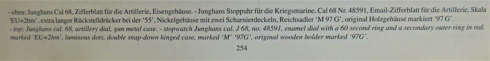 Seltenste Junghans voll signierte Artillerie Stoppuhr Kriegsmarine 1. Weltkrieg - Sammler - Uhren