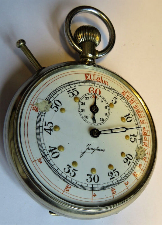 Seltenste Junghans voll signierte Artillerie Stoppuhr Kriegsmarine 1. Weltkrieg - Sammler - Uhren