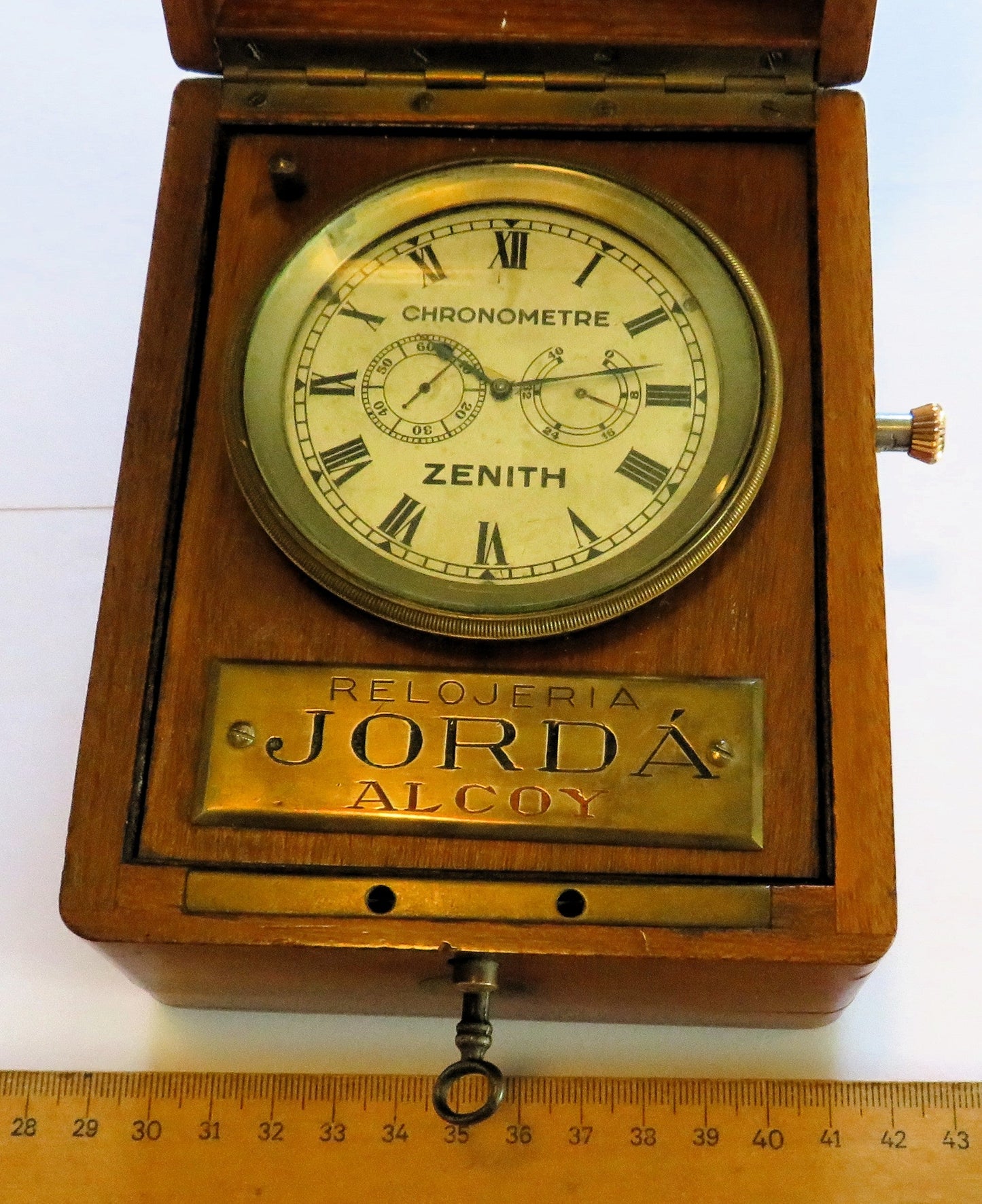 Seltenster Zenith Schiffschronometer Hora Oficial 1900 Gangreserve Holzbox - Sammler-Uhren