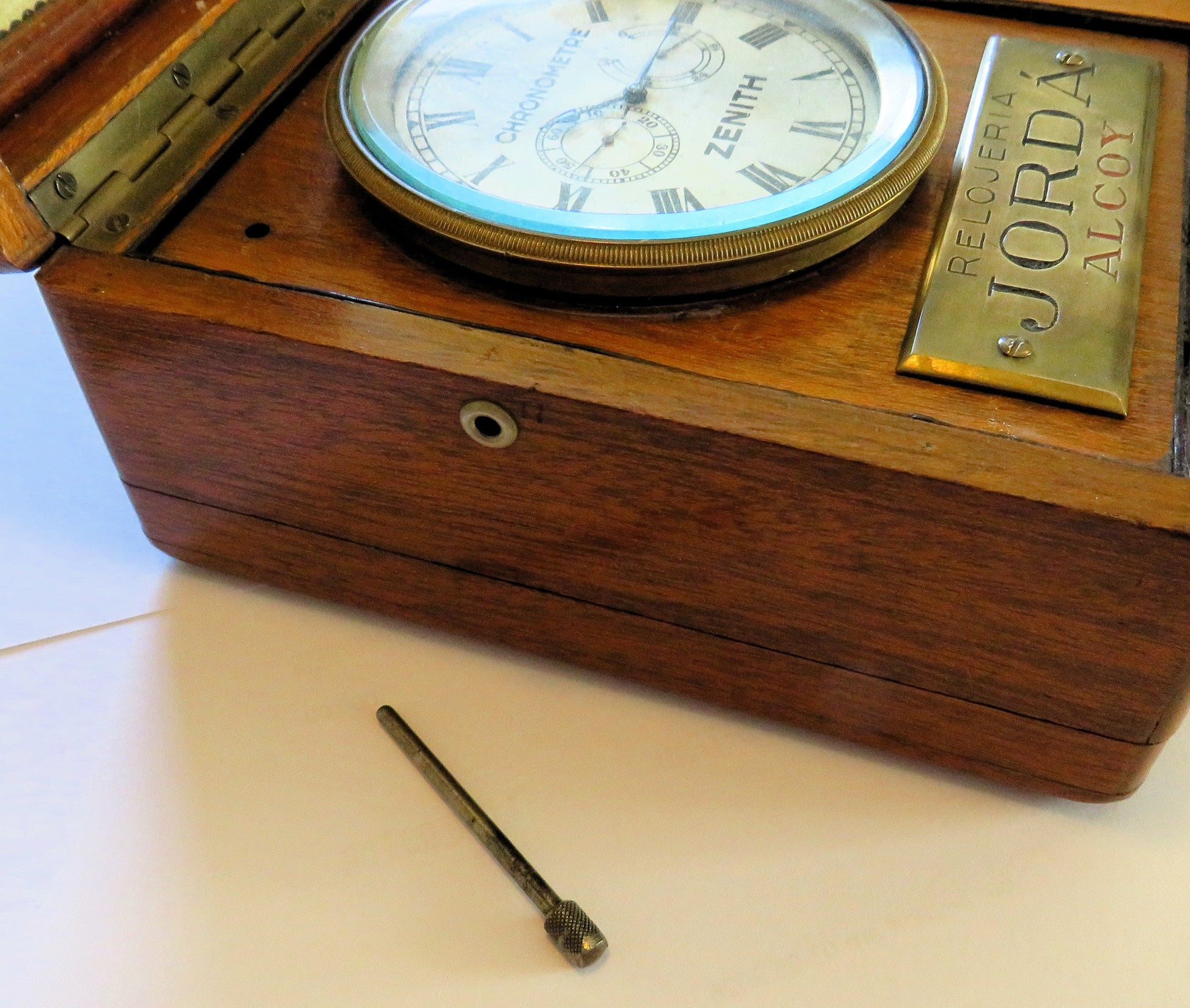 Seltenster Zenith Schiffschronometer Hora Oficial 1900 Gangreserve Holzbox - Sammler-Uhren