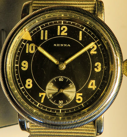 Senna frühe Pfeilindex Fliegeruhr Pilot Watch Reichsluftwaffe 1930 WK2 läuft - Sammler - Uhren