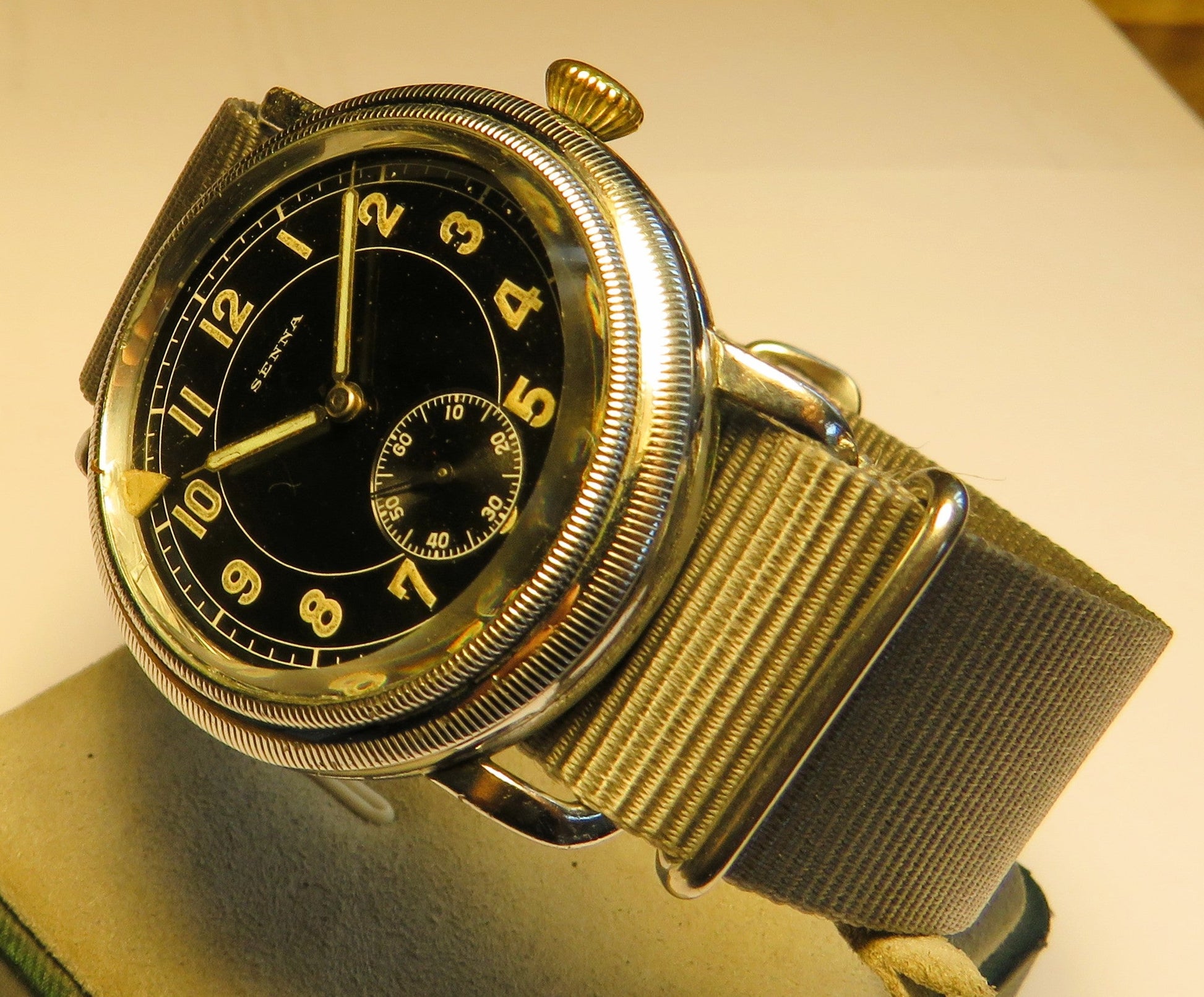 Senna frühe Pfeilindex Fliegeruhr Pilot Watch Reichsluftwaffe 1930 WK2 läuft - Sammler - Uhren