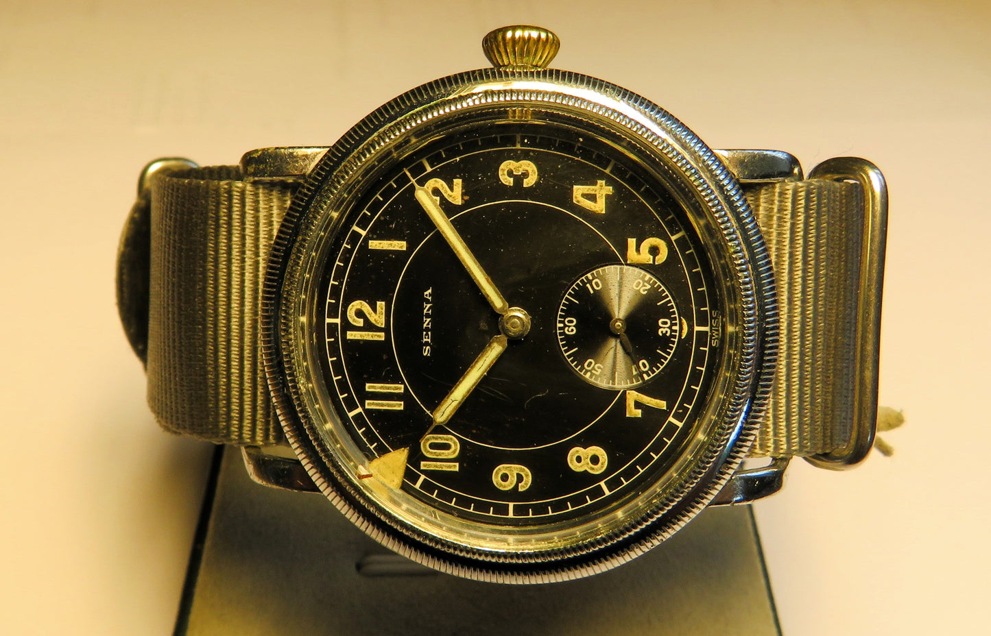 Senna frühe Pfeilindex Fliegeruhr Pilot Watch Reichsluftwaffe 1930 WK2 läuft - Sammler - Uhren