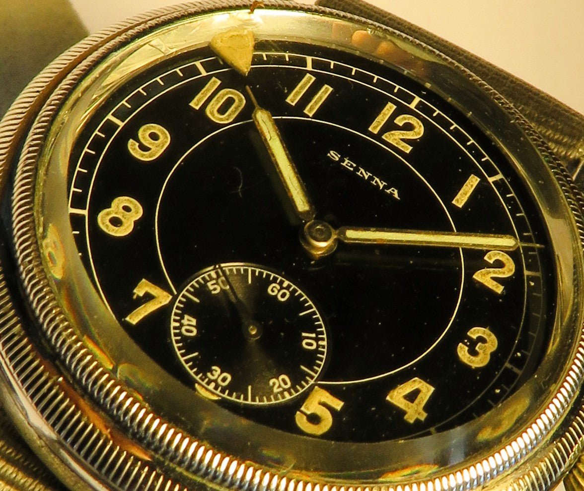 Senna frühe Pfeilindex Fliegeruhr Pilot Watch Reichsluftwaffe 1930 WK2 läuft - Sammler - Uhren