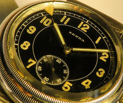 Senna frühe Pfeilindex Fliegeruhr Pilot Watch Reichsluftwaffe 1930 WK2 läuft - Sammler - Uhren