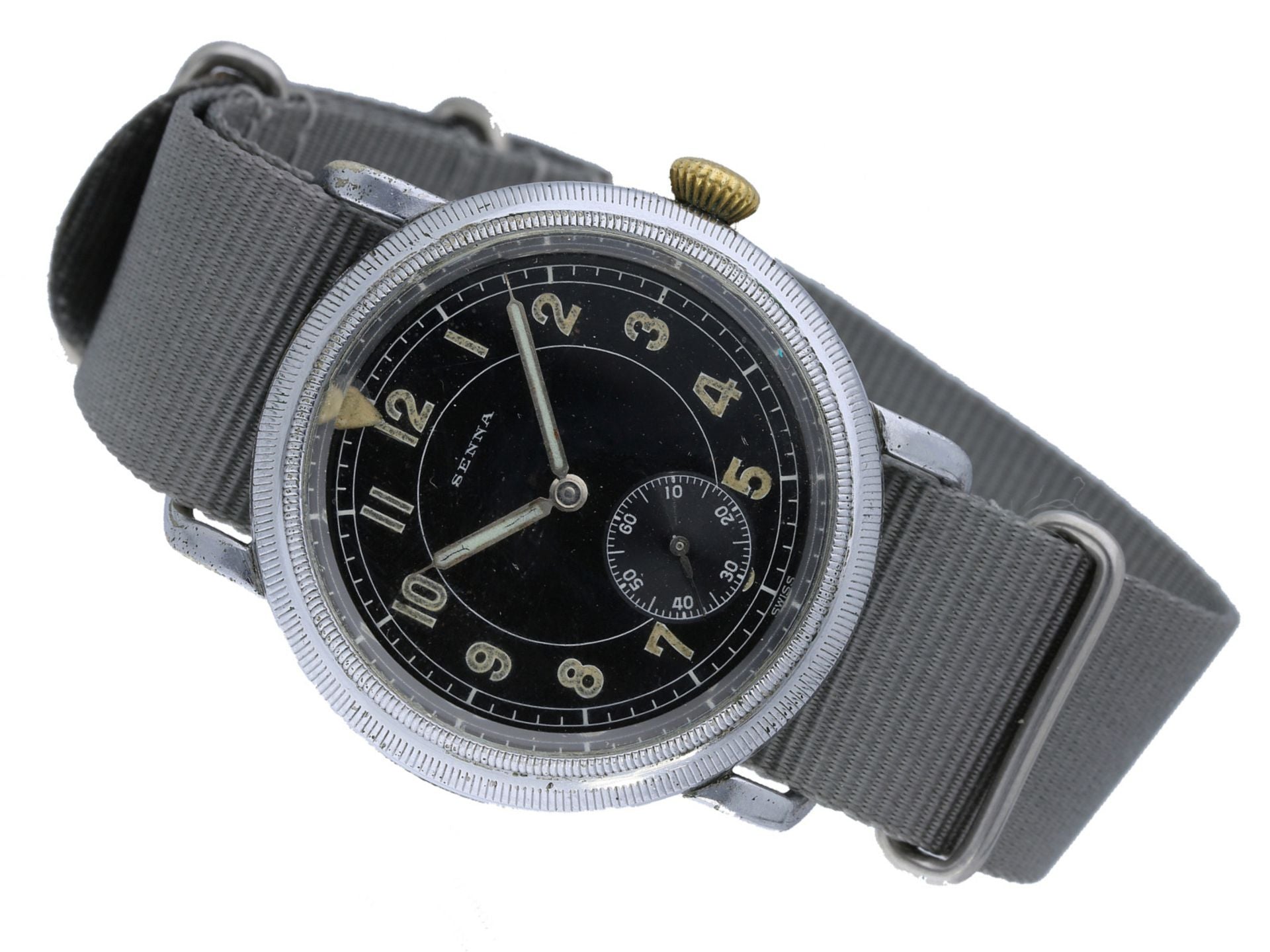 Senna frühe Pfeilindex Fliegeruhr Pilot Watch Reichsluftwaffe 1930 WK2 läuft - Sammler - Uhren
