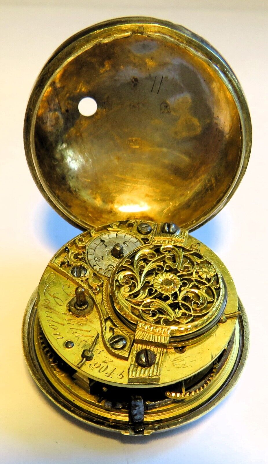 Silber Sackuhr Spindeltaschenuhr James Wild London ca. 1795 funktionstüchtig - Sammler - Uhren