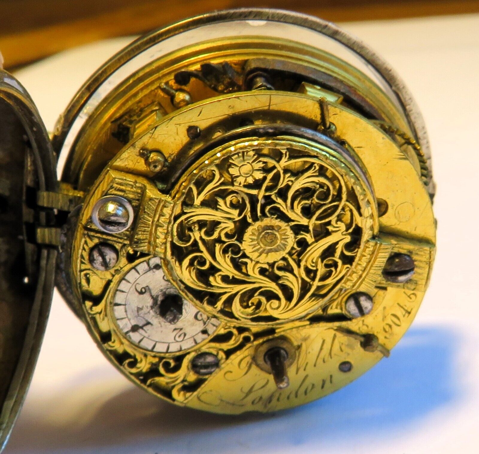 Silber Sackuhr Spindeltaschenuhr James Wild London ca. 1795 funktionstüchtig - Sammler - Uhren