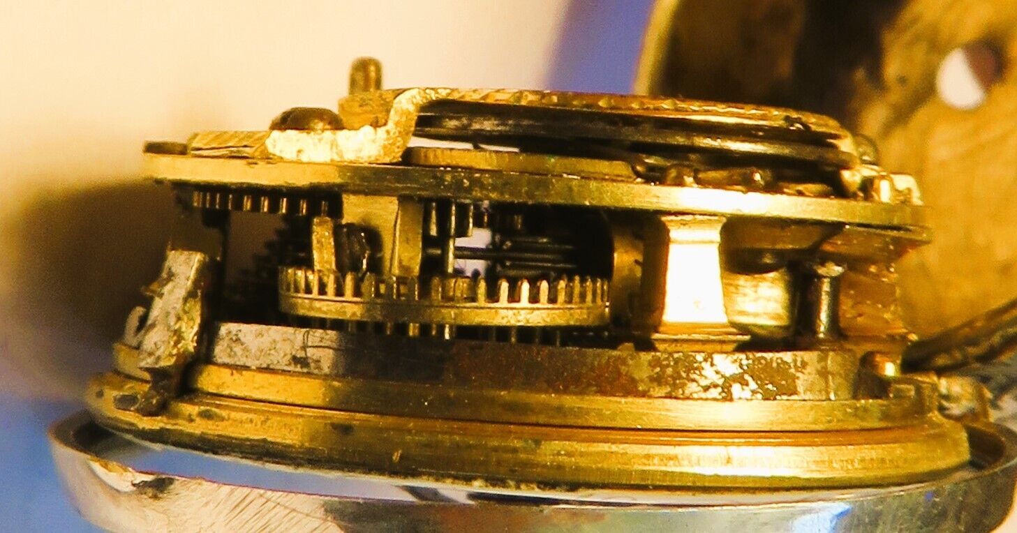 Silber Sackuhr Spindeltaschenuhr James Wild London ca. 1795 funktionstüchtig - Sammler - Uhren