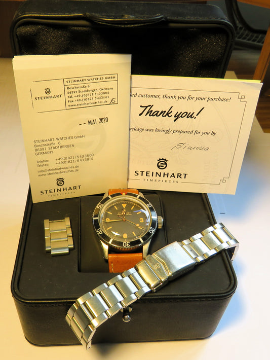 Steinhart "Ocean One Vintage" Automatik Armband Taucher Uhr Fullset OVP Papiere - Sammler-Uhren