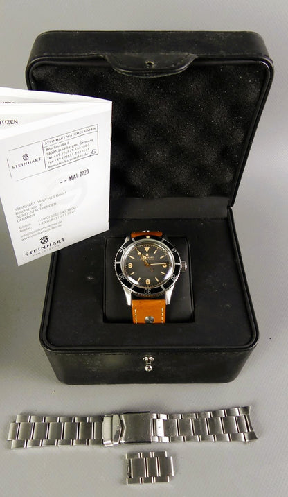 Steinhart "Ocean One Vintage" Automatik Armband Taucher Uhr Fullset OVP Papiere - Sammler-Uhren
