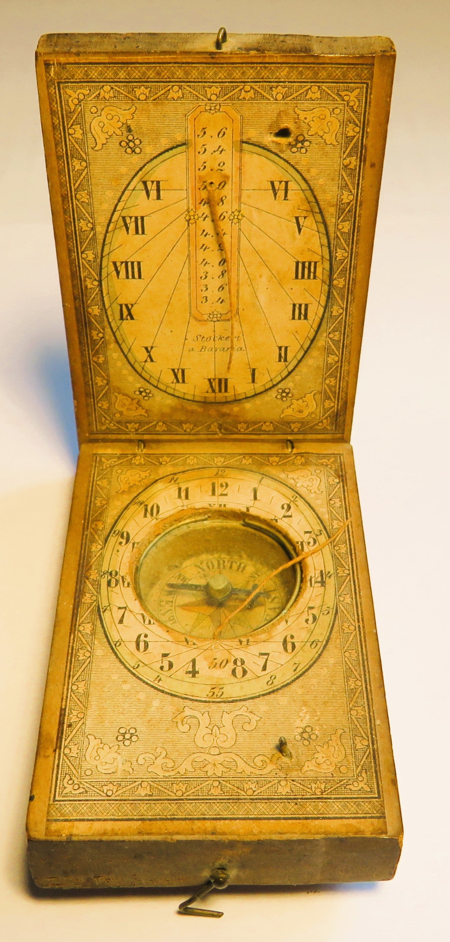 Stockert Ernst Christoph a Bavaria Nürnberg 1765 Klapp Reise Sonnenuhr - Sammler - Uhren