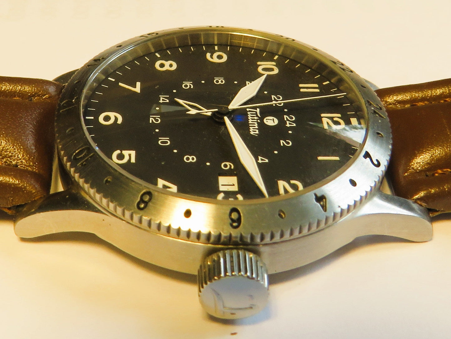 Tutima FX UTC Automatik, Modell 633 - 01 drehbare Lünette 2 Zeitzonen Fullset OVP - Sammler - Uhren