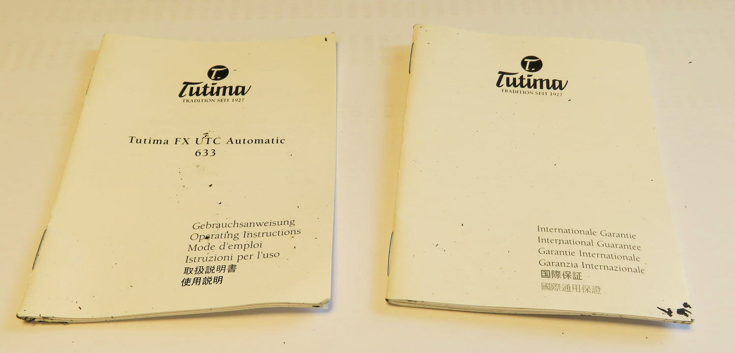 Tutima FX UTC Automatik, Modell 633 - 01 drehbare Lünette 2 Zeitzonen Fullset OVP - Sammler - Uhren