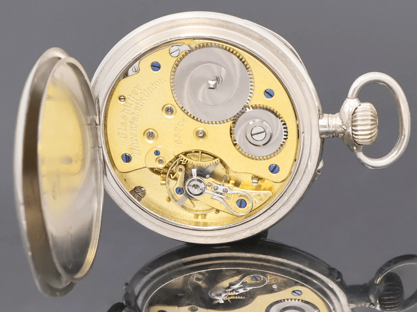 Uhrenfabrik Union Glashütte Glashütter Herren TU 900 Silber Dreiviertelplatine - Sammler - Uhren
